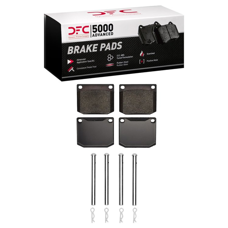 1551-0002-01 5000 Advanced Low-Metallic Brake Pads & Hardware Kit, 1961-1972 Multiple Makes/Models, Position: Front