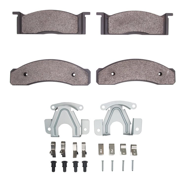 1551-0034-01 5000 Advanced Semi-Metallic Brake Pads & Hardware Kit, 1968-1973 Ford/Lincoln/Mercury/Mazda, Position: Front