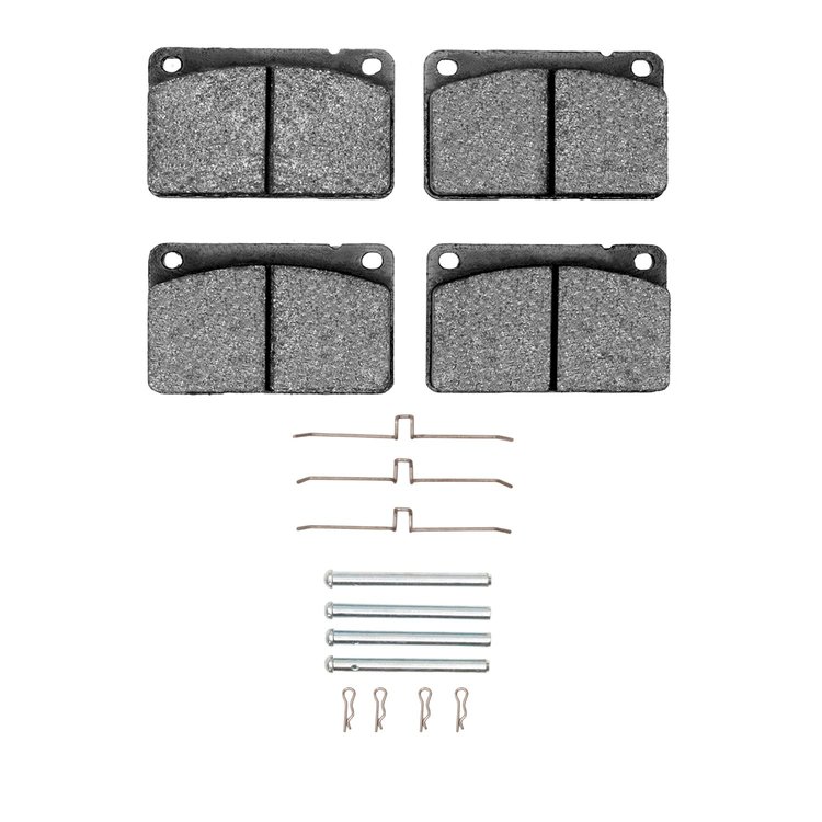1551-0043-03 5000 Advanced Low-Metallic Brake Pads & Hardware Kit, 1967-1987 Volvo, Position: Front