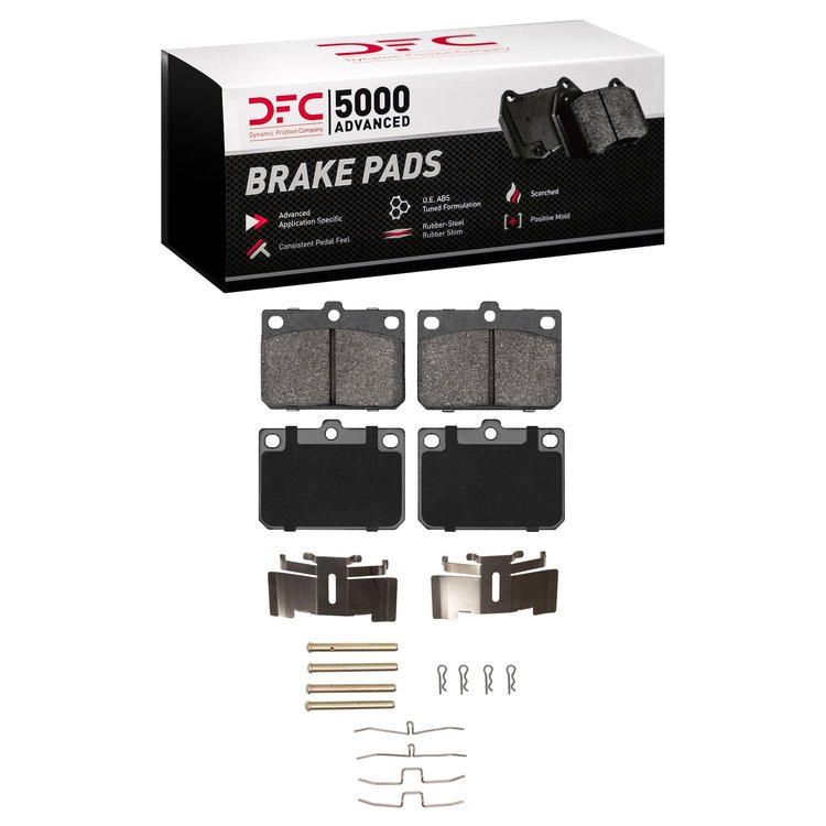 1551-0101-01 5000 Advanced Semi-Metallic Brake Pads & Hardware Kit, 1974-1987 Multiple Makes/Models, Position: Front