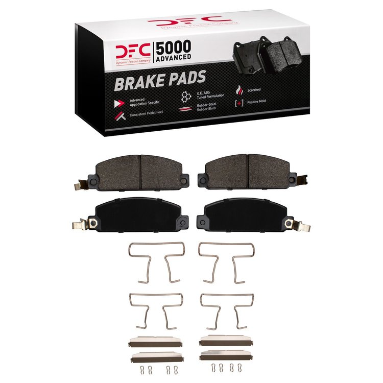 1551-0134-01 5000 Advanced Semi-Metallic Brake Pads & Hardware Kit, 1976-1980 GM, Position: Front