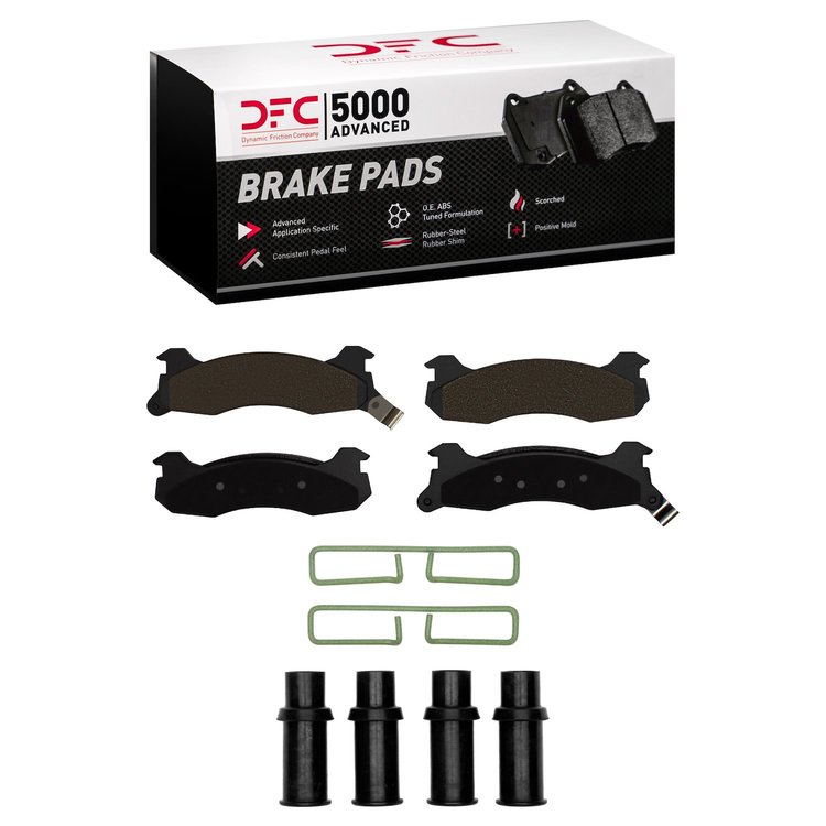 1551-0204-01 5000 Advanced Semi-Metallic Brake Pads & Hardware Kit, 1984-1986 Ford/Lincoln/Mercury/Mazda, Position: Rear
