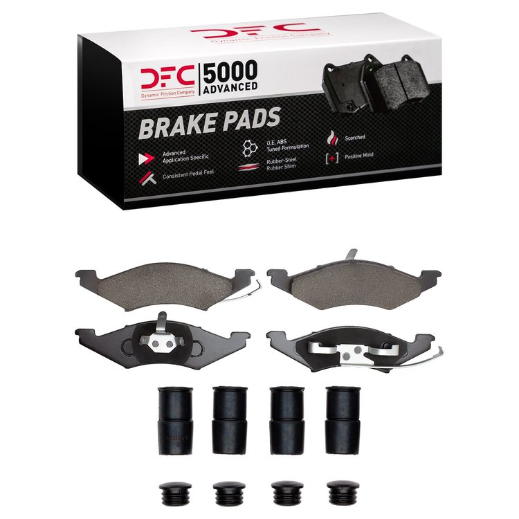1551-0257-01 5000 Advanced Semi-Metallic Brake Pads & Hardware Kit, 1983-1994 Ford/Lincoln/Mercury/Mazda, Position: Front