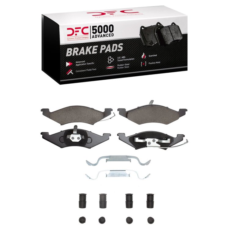 1551-0257-02 5000 Advanced Semi-Metallic Brake Pads & Hardware Kit, 1983-1983 Ford/Lincoln/Mercury/Mazda, Position: Front