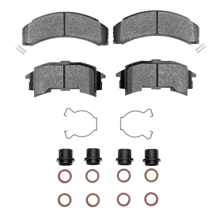 1551-0262-01 5000 Advanced Semi-Metallic Brake Pads & Hardware Kit, 1984-1988 GM, Position: Rear