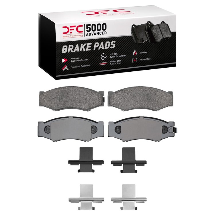 1551-0266-02 5000 Advanced Ceramic Brake Pads & Hardware Kit, 1987-1988 Infiniti/Nissan, Position: Front