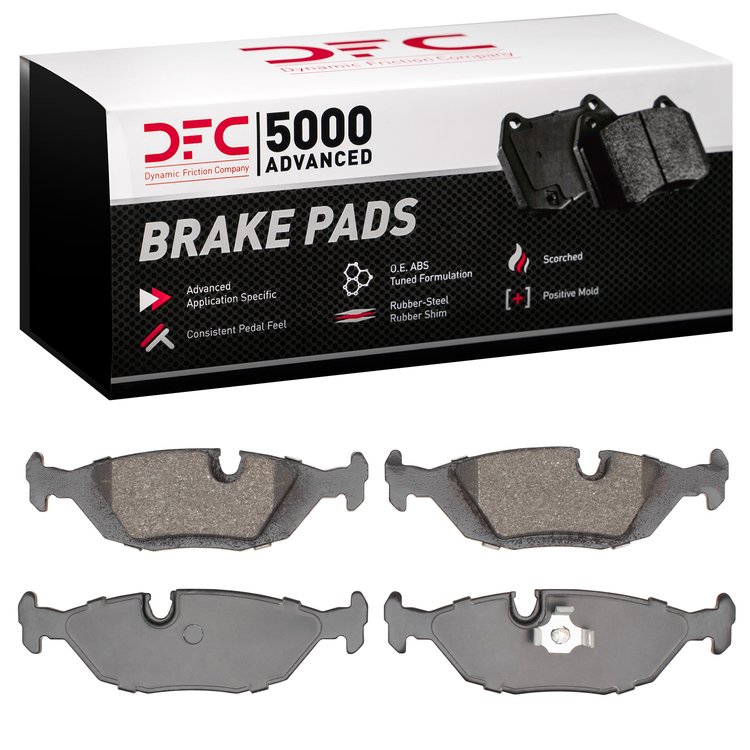 1551-0279-09 5000 Advanced Low-Metallic Brake Pads & Hardware Kit, 1989-1991 BMW, Position: Rear