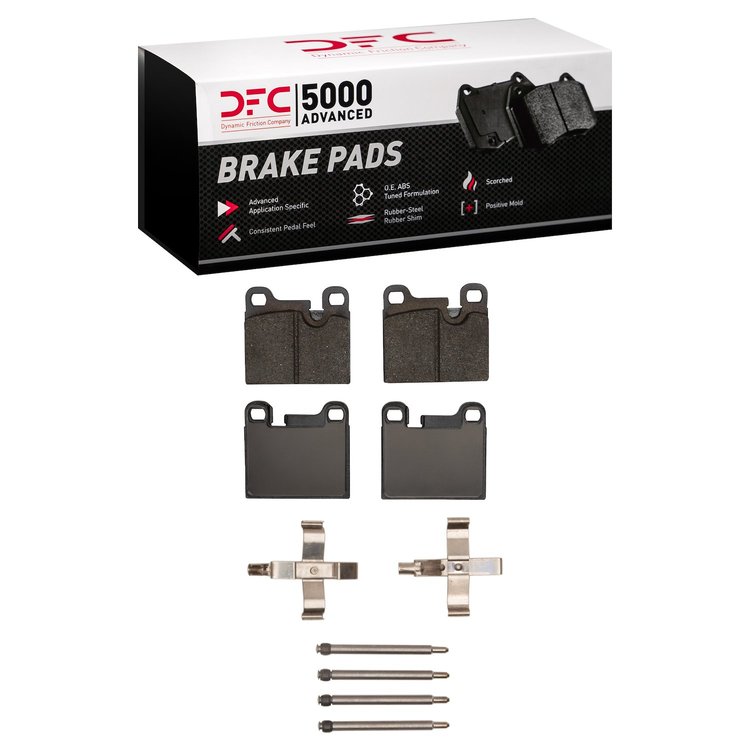 1551-0288-01 5000 Advanced Low-Metallic Brake Pads & Hardware Kit, 1984-1989 Porsche, Position: Rear