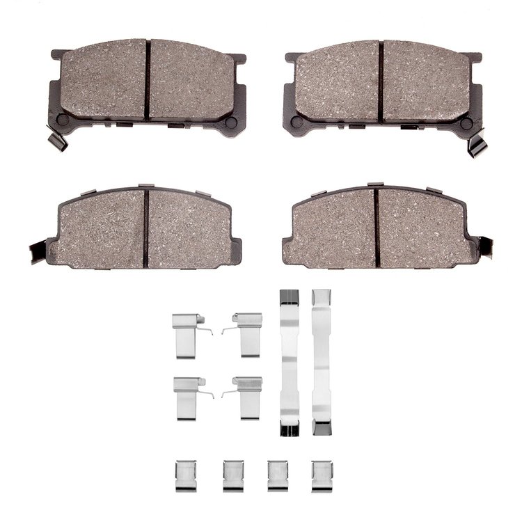 1551-0291-01 5000 Advanced Semi-Metallic Brake Pads & Hardware Kit, 1980-1989 Subaru, Position: Front
