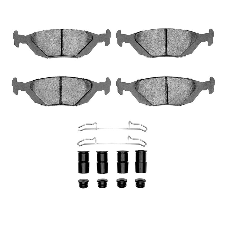 1551-0322-01 5000 Advanced Low-Metallic Brake Pads & Hardware Kit, 1986-1998 GM, Position: Rear