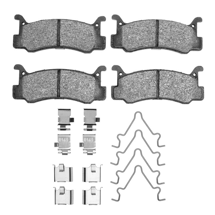 1551-0366-01 5000 Advanced Semi-Metallic Brake Pads & Hardware Kit, 1987-1995 Ford/Lincoln/Mercury/Mazda, Position: Rear
