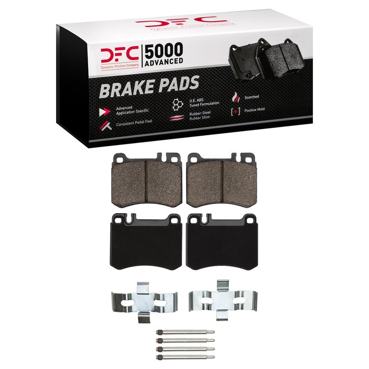 1551-0424-01 5000 Advanced Semi-Metallic Brake Pads & Hardware Kit, 1986-1989 Mercedes-Benz, Position: Front