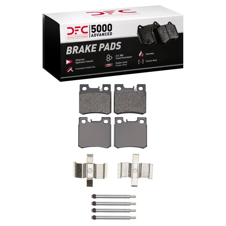 1551-0495-03 5000 Advanced Low-Metallic Brake Pads & Hardware Kit, 1992-1995 Mercedes-Benz, Position: Rear