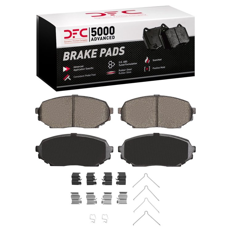 1551-0525-01 5000 Advanced Semi-Metallic Brake Pads & Hardware Kit, 1989-1993 Multiple Makes/Models, Position: Front