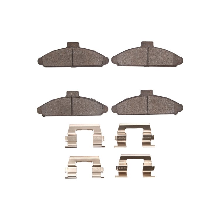 1551-0566-01 5000 Advanced Semi-Metallic Brake Pads & Hardware Kit, 1991-1992 Kia/Hyundai/Genesis, Position: Front
