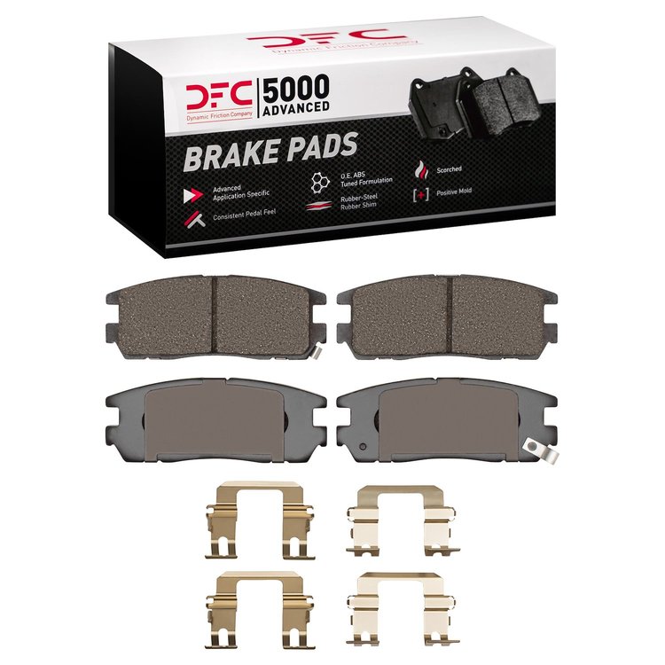 1551-0580-01 5000 Advanced Ceramic Brake Pads & Hardware Kit, 1992-2004 Multiple Makes/Models, Position: Rear