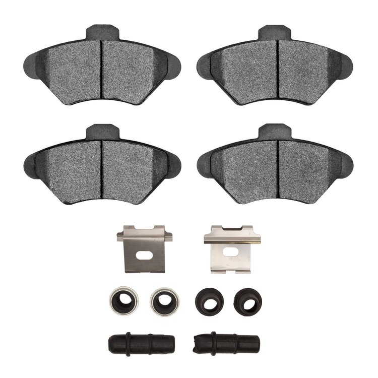 1551-0600-01 5000 Advanced Low-Metallic Brake Pads & Hardware Kit, 1993-1997 Ford/Lincoln/Mercury/Mazda, Position: Front