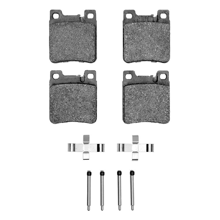 1551-0603-02 5000 Advanced Low-Metallic Brake Pads & Hardware Kit, 1991-2003 Mercedes-Benz, Position: Rear