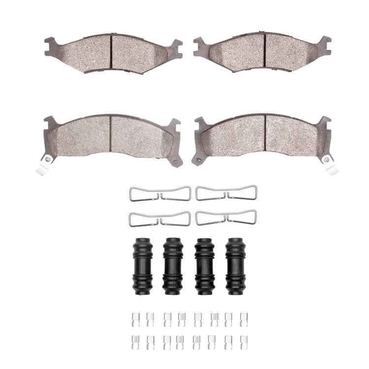 1551-0670-01 5000 Advanced Semi-Metallic Brake Pads & Hardware Kit, 1995-1997 Kia/Hyundai/Genesis, Position: Front