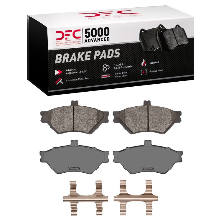 1551-0678-01 5000 Advanced Semi-Metallic Brake Pads & Hardware Kit, 1995-1997 Ford/Lincoln/Mercury/Mazda, Position: Front