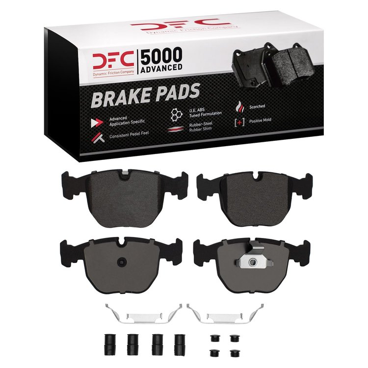 1551-0681-01 5000 Advanced Low-Metallic Brake Pads & Hardware Kit, 1995-2006 Multiple Makes/Models, Position: Front