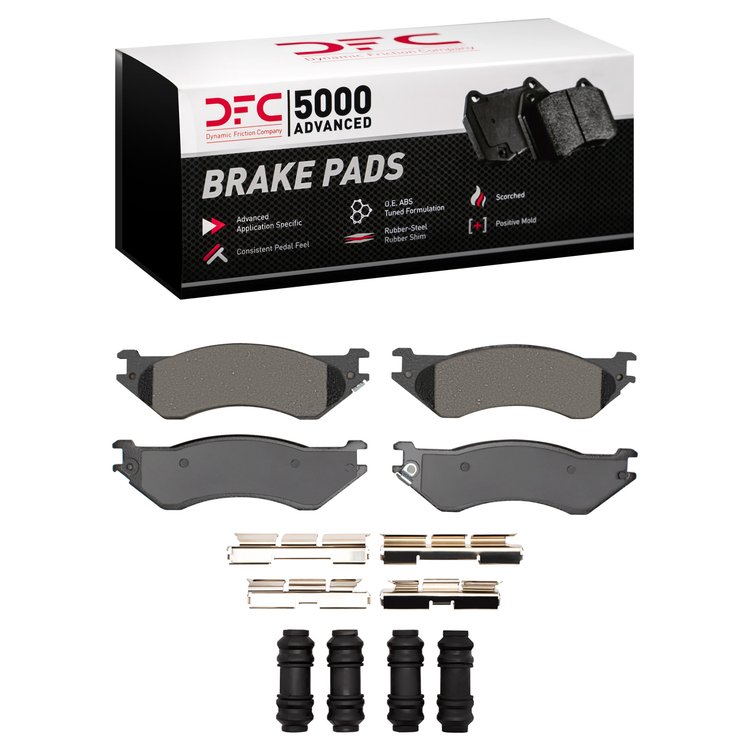 1551-0702-03 5000 Advanced Low-Metallic Brake Pads & Hardware Kit, 1997-2004 Multiple Makes/Models, Position: Front