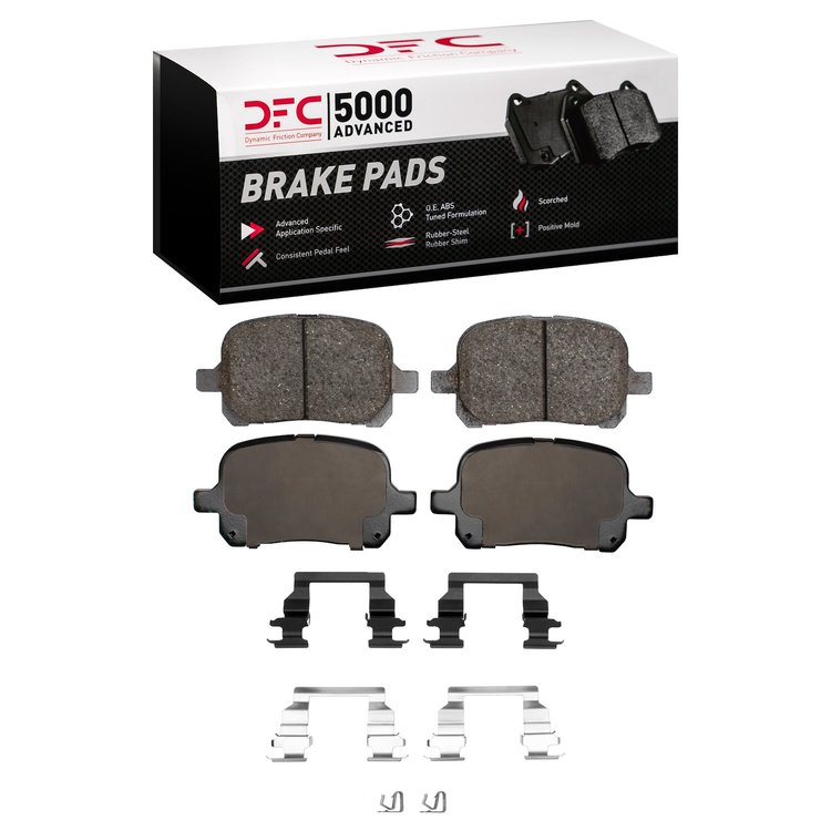 1551-0707-01 5000 Advanced Ceramic Brake Pads & Hardware Kit, 1997-2004 Lexus/Toyota/Scion, Position: Front