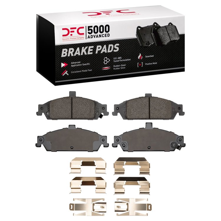 1551-0727-01 5000 Advanced Ceramic Brake Pads & Hardware Kit, 1997-2005 GM, Position: Front