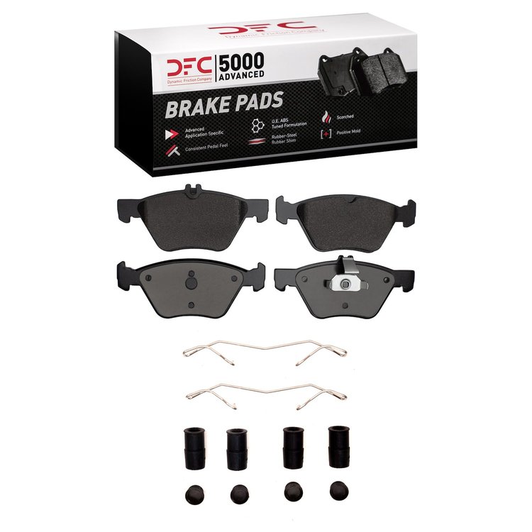 1551-0740-01 5000 Advanced Low-Metallic Brake Pads & Hardware Kit, 1996-2008 Multiple Makes/Models, Position: Front