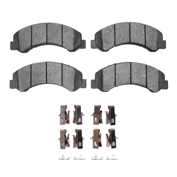 1551-0826-01 5000 Advanced Semi-Metallic Brake Pads & Hardware Kit, 1998-1999 GM, Position: Fr