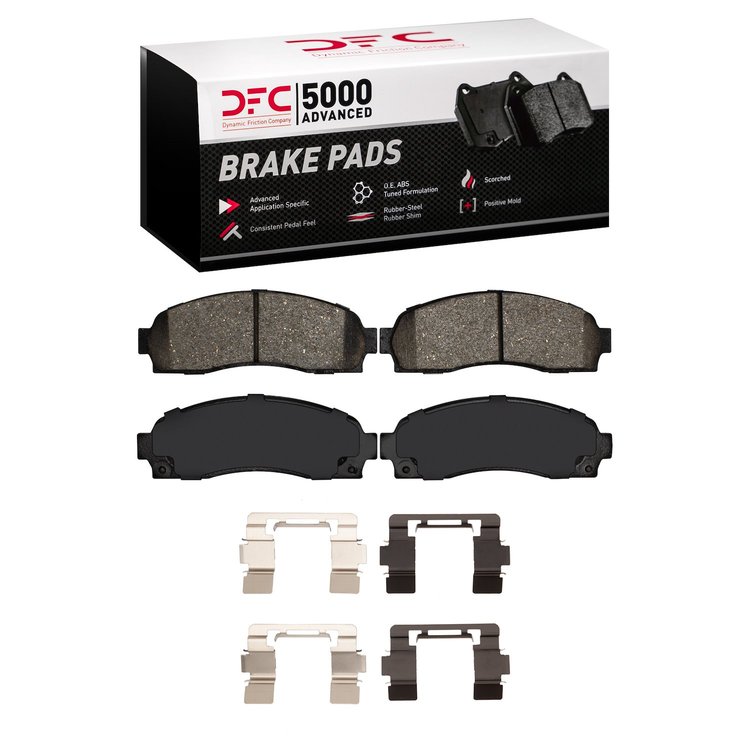 1551-0833-01 5000 Advanced Ceramic Brake Pads & Hardware Kit, 2002-2012 Multiple Makes/Models, Position: Front