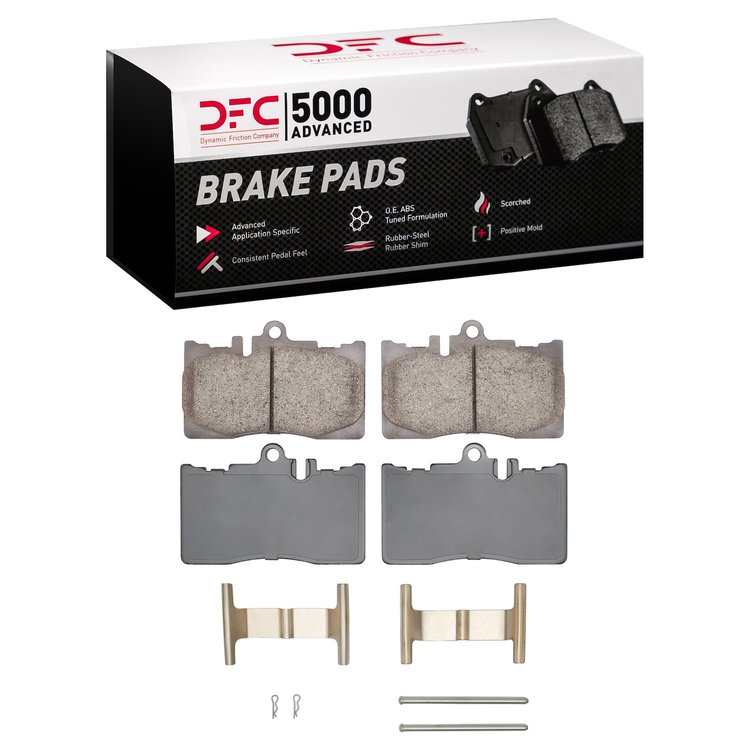 1551-0870-01 5000 Advanced Ceramic Brake Pads & Hardware Kit, 2001-2006 Lexus/Toyota/Scion, Position: Front