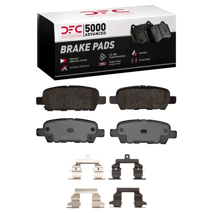 1551-0905-02 5000 Advanced Ceramic Brake Pads & Hardware Kit, 2008-2013 Infiniti/Nissan, Position: Rear