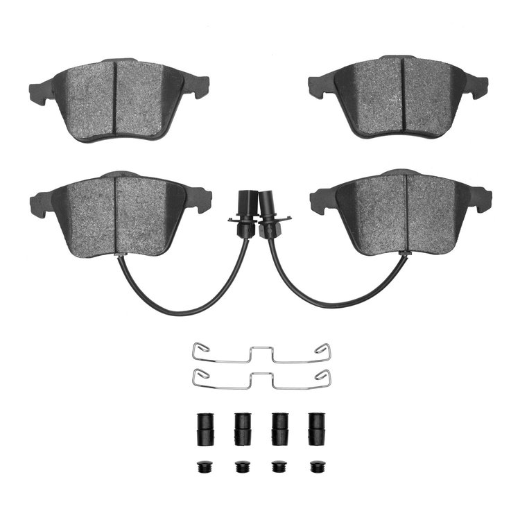 1551-0915-01 5000 Advanced Low-Metallic Brake Pads & Hardware Kit, 2001-2005 Audi/Volkswagen, Position: Front