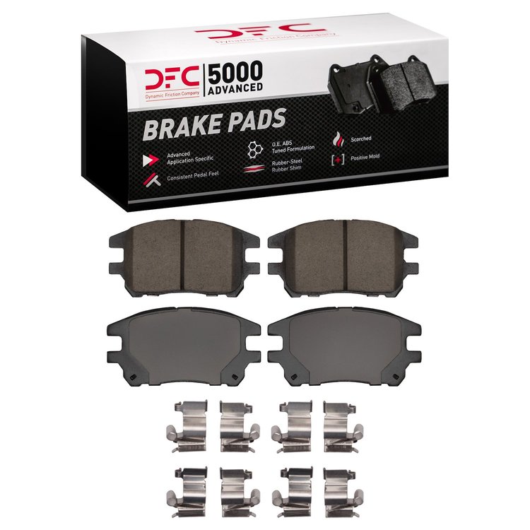 1551-0930-01 5000 Advanced Ceramic Brake Pads & Hardware Kit, 2002-2003 Lexus/Toyota/Scion, Position: Front