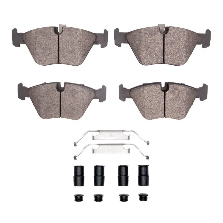1551-0947-01 5000 Advanced Low-Metallic Brake Pads & Hardware Kit, 2006-2008 BMW, Position: Front