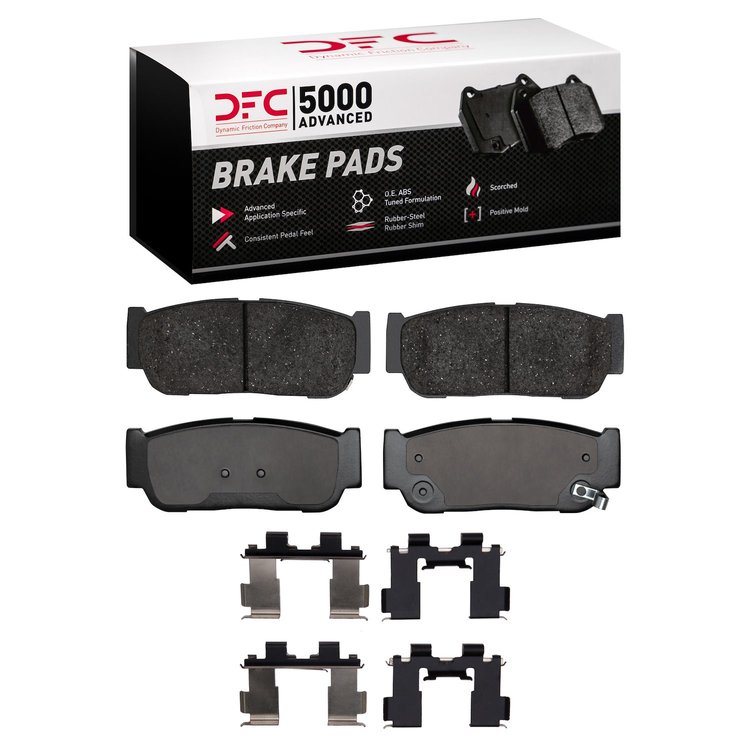 1551-0954-01 5000 Advanced Ceramic Brake Pads & Hardware Kit, 2003-2009 Kia/Hyundai/Genesis, Position: Rear