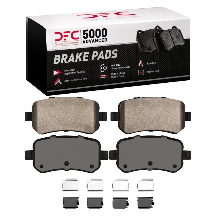 1551-1021-01 5000 Advanced Ceramic Brake Pads & Hardware Kit, 2004-2007 Ford/Lincoln/Mercury/Mazda, Position: Rear