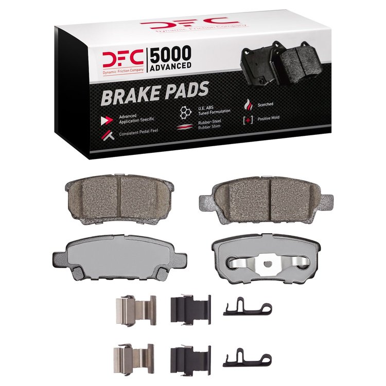 1551-1037-01 5000 Advanced Ceramic Brake Pads & Hardware Kit, 2004-2017 Multiple Makes/Models, Position: Rear
