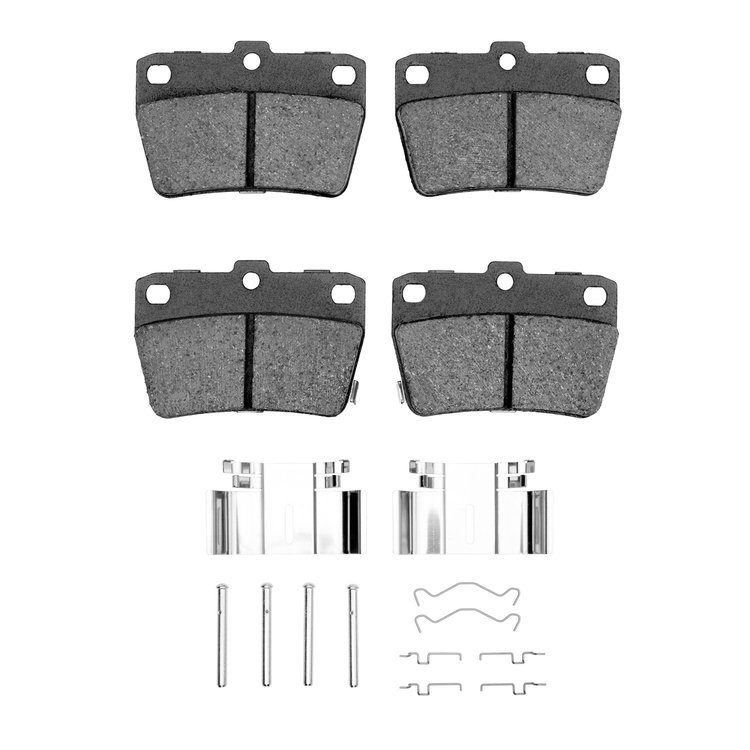 1551-1051-01 5000 Advanced Ceramic Brake Pads & Hardware Kit, 2004-2005 Lexus/Toyota/Scion, Position: Rear