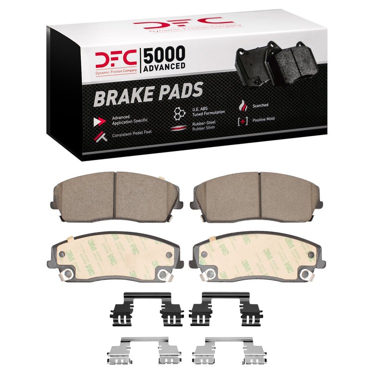 1551-1056-01 5000 Advanced Ceramic Brake Pads & Hardware Kit, Fits Select Mopar, Position: Front