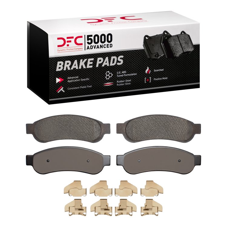 1551-1067-02 5000 Advanced Semi-Metallic Brake Pads & Hardware Kit, 2005-2010 Ford/Lincoln/Mercury/Mazda, Position: Rear