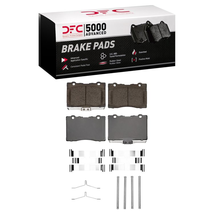 1551-1091-01 5000 Advanced Low-Metallic Brake Pads & Hardware Kit, 2005-2012 Acura/Honda, Position: Front