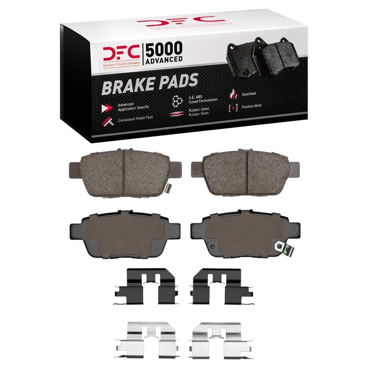 1551-1103-01 5000 Advanced Ceramic Brake Pads & Hardware Kit, 2006-2014 Acura/Honda, Position: Rear