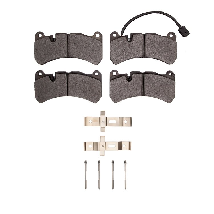 1551-1116-11 5000 Advanced Low-Metallic Brake Pads & Hardware Kit, Fits Select Maserati, Position: Front