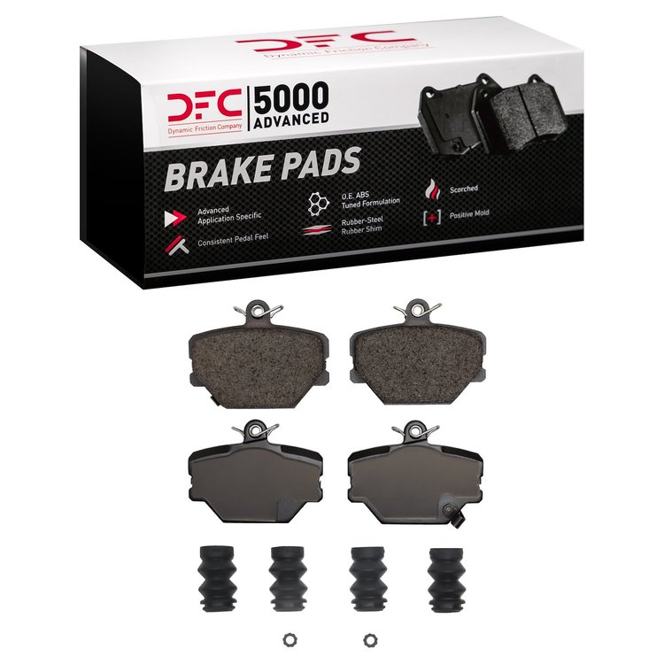1551-1252-01 5000 Advanced Low-Metallic Brake Pads & Hardware Kit, 2005-2016 Smart, Position: Front