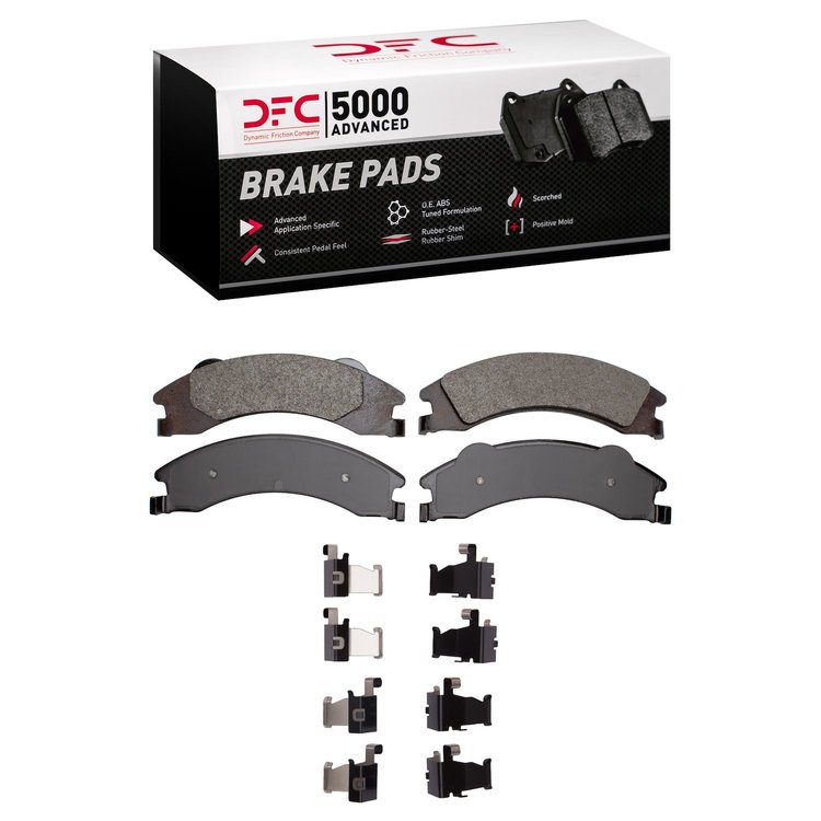 1551-1329-01 5000 Advanced Semi-Metallic Brake Pads & Hardware Kit, Fits Select Ford/Lincoln/Mercury/Mazda, Position: Rear
