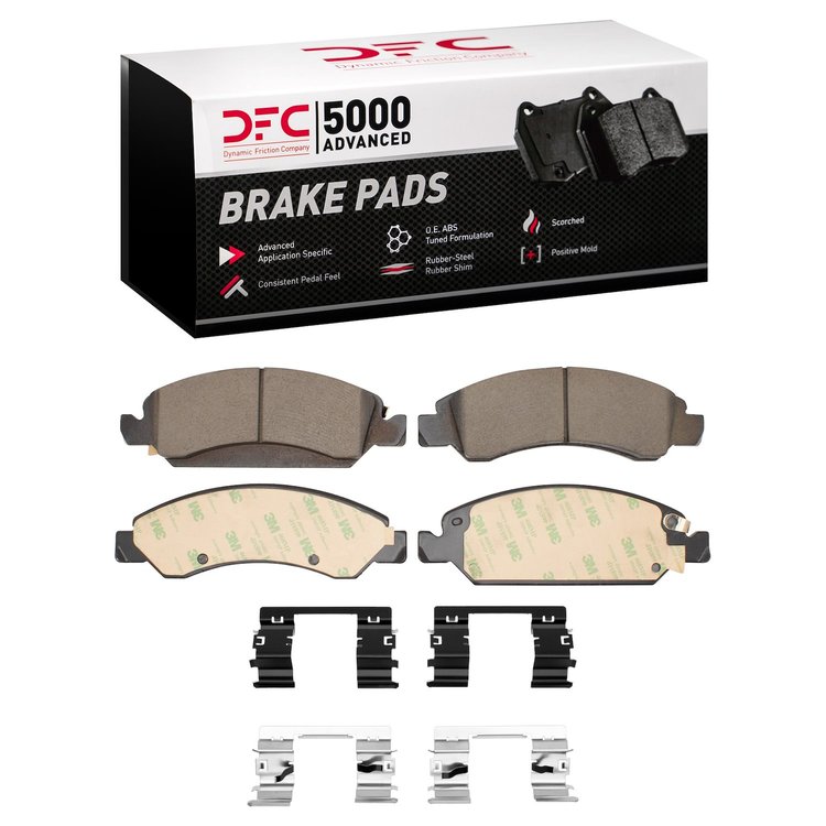 1551-1363-01 5000 Advanced Ceramic Brake Pads & Hardware Kit, 2005-2020 GM, Position: Front