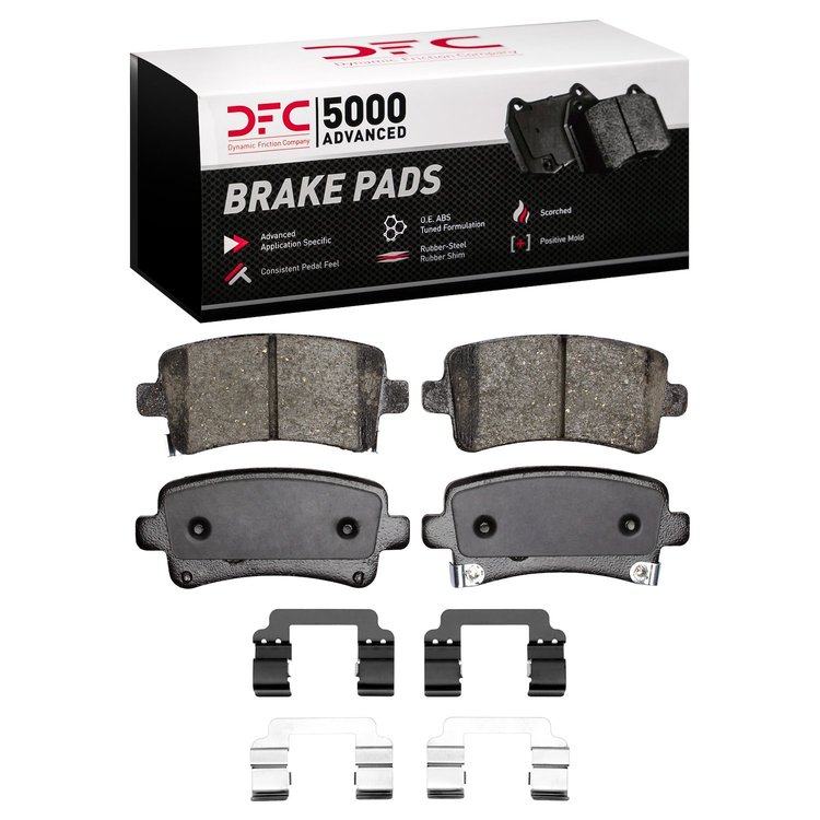 1551-1430-01 5000 Advanced Ceramic Brake Pads & Hardware Kit, 2010-2020 GM, Position: Rear