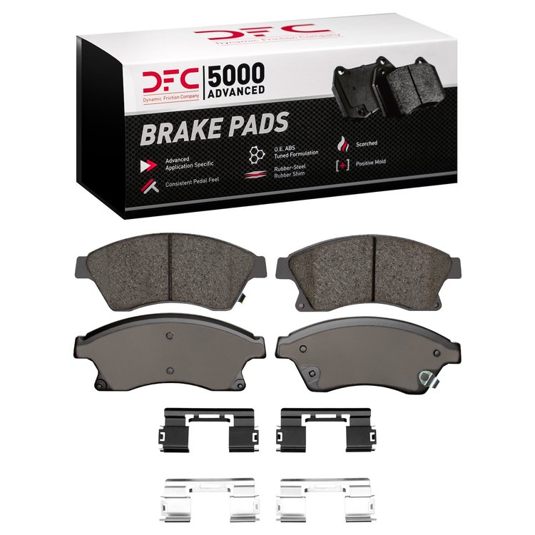 1551-1522-01 5000 Advanced Ceramic Brake Pads & Hardware Kit, 2011-2017 GM, Position: Front